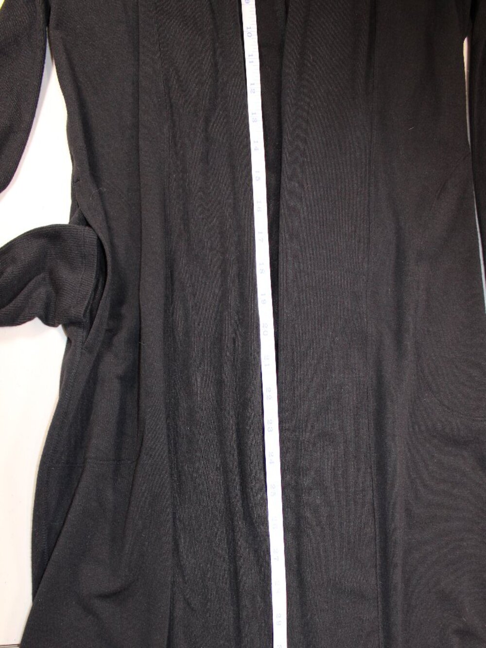 Athleta Women's Black Open Front Longline Draped Cardigan with Pockets - Picture 10 of 14